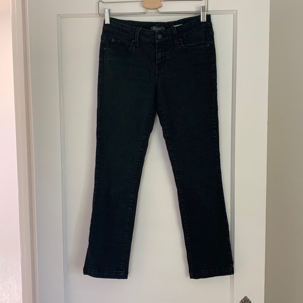 Level 99 Lily Crop Skinny Straight Black Jean